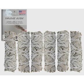 SOUL STICKS 4" Organic White Sage Smudge Sticks (6 Pack) Smudging Incense Sticks for Stress Relief, Home Cleansing, Meditation & Smudging Rituals | Sustainably Sourced California White Sage Bundle