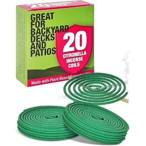 لفائف البخور السترونيلا- يمكن أن يستمر كل ملف لمدة 5-7 ساعات- مناسبة للتخييم في الهواء الطلق ، والفناء ، والمشي لمسافات طويلة ، وما إلى ذلك (حزمة 2 تحتوي على 48 ملف و 2 in Kuwait