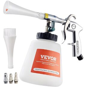 VEVOR Car Cleaning Gun, 6-9.2 Bar High-Pressure Air Blow Gun with 2 Set Nozzles & 1L Liquid Bottle, Vortex Cleaning Gun, Quickly Blasts Dirt and Dust from Surface, Work with 1/4 NPT Air Compressor
