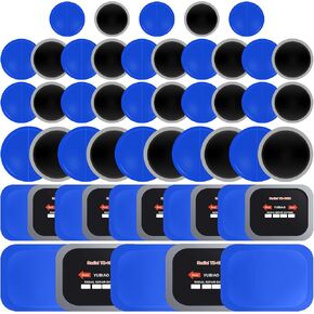 Tallew Tire Patches 5 Sizes Rubber Radial Tire Repair Patch Plug Kit Emergency Repair Tool for Puncture Car Truck Bus Tractor Vehicle Motorcycle 32, 42, 58, 65x80, 85x120 mm (50 Pcs)