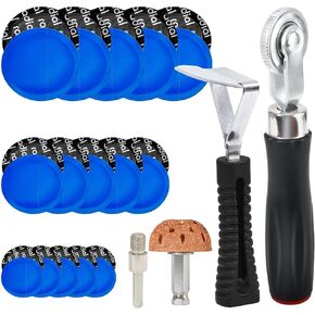 35PCS Flat Tire Repair Kit Car Tire Patch Kit Heavy Duty Tire Repair Tool Car Tire Repair Kit,30pcs Tire Patches 32mm/42mm/58mm with Tire Patch Roller Tire Inner Liner Scraper for Car Motorcycle Bike