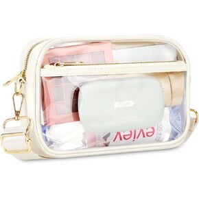 MoKo Clear Bag for Stadium Events - Multi Pockets Clear Sling Purse Crossbody Bag with Adjustable Shoulder Strap