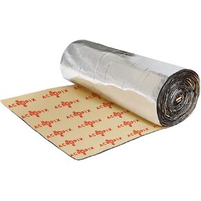 Acropix 197mil 6.8sqff car rood غطاء محرك السيارة سجادة مميتة 5 مم وسادة تخميد الحرارة 39 "× 25" النغمة الفضية - حزمة 1