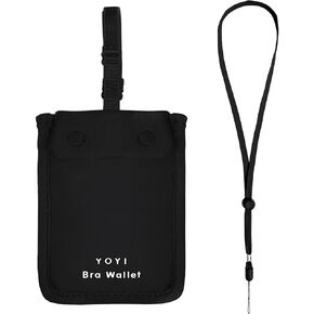 YOYI YOYI Bra Wallet with Hidden Money Pouch & Secret Stash Pocket, Includes Neck Strap, RFID Fabric for Secure Storage of Cash, Cards, & Valuables - Ideal for Travel & Daily Use
