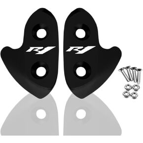 MFGZD Mirror Block Off Base Plate,2 PCS CNC Aluminum Rearview Mirror Block Off Base Decorative Plate Compatible with R1 2015-2019,Black