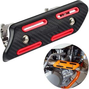 Universal Red 4 Stroke Exhaust Heat Protector Shield Compatible with Honda CRF250 CRF450 CRFX250 CRFX450,Compatible Suzuki RMZ250 RMZ400 RMZ450 RMX250 RMX400 RMX450 DRZ250 DRZ400 See Fitment