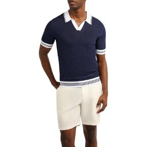 Onia-Mesh Knit Polo-Solid-Deep Navy/White-M