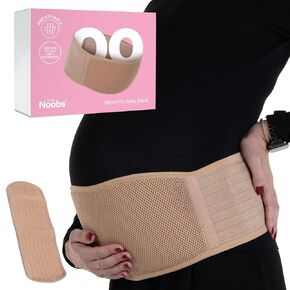 فرقة بطن الحمل مع موسع من Lovenoobs ™ ، مقاس واحد قابل للتعديل يناسب جميع فرقة بطن الأمومة ، ودعم الظهر والحوض ، وشبكة التنفس ، عارية