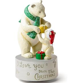 AIDLNS Polar Bear Music Box Figurine, Sculpted Hand-Painted Musical Figure Gifts, for Daughter Granddaughter Grandson Birthday Anniversary, Plays You are My Sunshine Tune