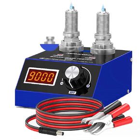 BELEY Spark Plug Tester Automotive Engine Ignition Coil Tester Dual Dual Holes 500-9000 دورة في الدقيقة مع عرض شاشة LCD ، أداة اختبار شرارة 110 فولت/220 فولت لسيارة البنزين 12 فولت.