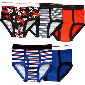 Trimfit Boys Cotton/Spandex Tagless Colorful Briefs 5-Pack Kids Underwear