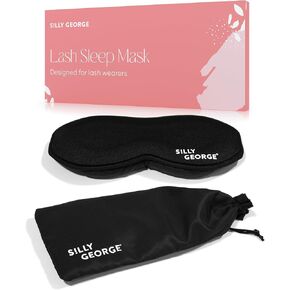 Silly George Lash Sleep Mask - 3D Contoured Blackout Eye Mask for Eyelash Extensions & False Lashes, Memory Foam Sleeping Mask for Women