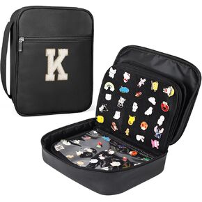 Pin Display Bag, Letter PU Pin Trading Book with 8 Pages, Waterproof Enamel Pins Holder Board, Suitable as Pin Collection Display Case, B
