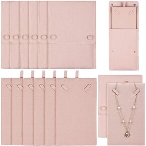 Remuuly 6 Sets Necklace Travel Case Folder No Tangle Necklace Pouch Travel Jewelry Organizer Bridesmaid Gifts for Wedding Single Portable Microfiber Jewelry Case Storage Bag for Women