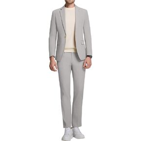 Mens Suits Slim Fit 2 Piece Casual Summer Suit Striped Jacket and Dress Pants Beach Wedding Suit Prom Tuxedo
