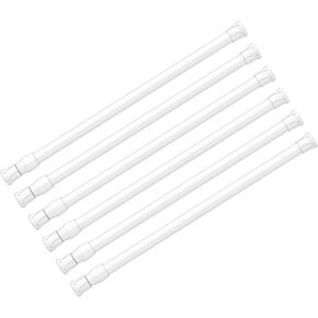 AIZESI 6PCS Tension Curtain Rod 28 to 48 Inch White No Drilling Adjustable Spring Curtain Rods for Window, Doorway, Closet, Bathroom, Kitchen