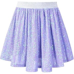 Mirawise Girls Metallic Sequin Skirt Sparkle Glitter Shiny Pleated Skirts Dance Outfit Party Elastic Waist Skorts Size 6-13 in Kuwait