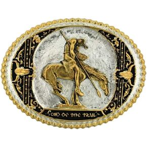Montana Silversmiths Men's End Of The Trail Belt Buckle Silver One Size