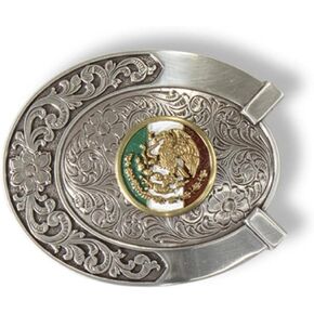 ARIAT Mexico Flag Belt Buckle - Western Cowboy Vintage Pattern Belt Buckle