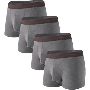 Separatec Mens Underwear Rayon Made from Bamboo Underwear Men, 3.5-Inch Legs Breathable Trunks for Men, 4 Pack