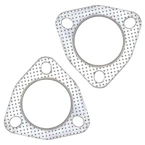 2.25 Inch Exhaust Gasket 3-Bolt 58mm Muffler Flange Header High Temperature w/Fire Ring Replacement 2 Pcs
