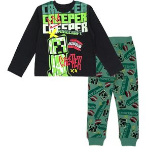 Minecraft T-Shirt and Fleece Jogger Pants Outfit Set Little Kid to Big Kid Sizes (4-18-20)