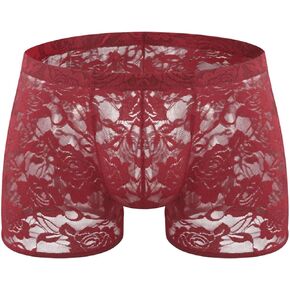 Men's Lace Boxers Underwear Seamless Lace Design with Low Waist Sexy and Comfortable Mens Under Panties