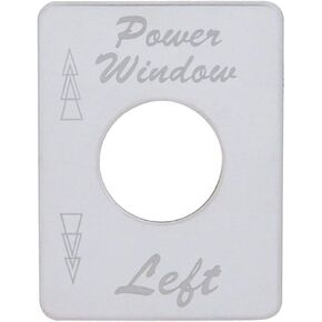 United Pacific 48459 - Switch Mounting Plate - Peterbilt Stainless Switch Plate - Power Window (Left)