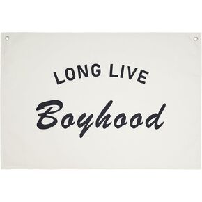 Sage Green Long Live Bayhood Banner ، ديكور حضانة الصبي ، 30 "x20" جدار معلق ديكور العلم لافتة لافت