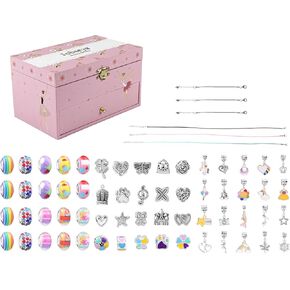 2-Tier Jewelry Box for Girls with 30+ Accessories, Princess Makeup Vanity Set for Kids Ages 5-12, Non-Toxic & CPSC Certified, Birthday Gift Bundle