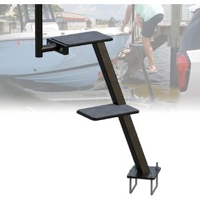 Boat Trailer Steps Freestanding Handrail, 23.65" Height, Non-Slip Surface, Rust-Resistant, Fits Elevated Platforms & Trailers – Multiple Sizes