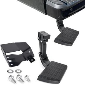 Retractable Rear Bed Step Bumper Step for 2009-2018 Dodge Ram 1500, 2010-2018 Dodge Ram 2500/3500 (Excludes Dual Exhaust & EcoDiesel Models)，RAM 1500 2019-2022 Classic,Truck Step Replaces 75306-01A