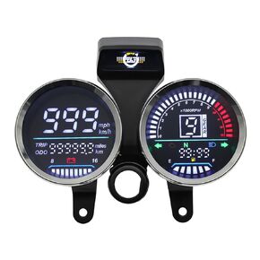 Motorcycle Speedometer Digital Speedometer for Motorcycle MPH Moto Gauge Cluster with Tachometer 13000r/min Odometer Fuel Indicator 6 Gear for Suzuki GN 125