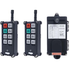F21-E1B Crane Industrial Remote Control 8 Button Industrial Wireless Remote Control 2 Transmitters Radio Remote Control 12V-440V Hoist Lift Controller (2 Transmitter + 1 Receiver Orange)