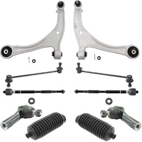 TRQ Front Steering and Suspension Kit Arm with Ball Joint Steering Rack & Pellow Bellow Bar Bar Bar Rink Rox Rod متوافق مع 2014-2017 Honda Odyssey