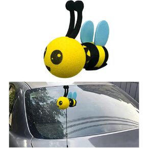 Car Antenna Toppers, Automotive Roof Bee Antenna Balls Decoration Car Aerial Toppers, EVA Honey Bee Antenna Decorative Balls for Car Truck and SUV, Universal Car Accessories (White)