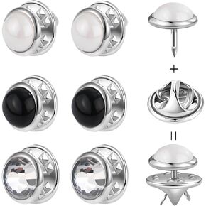 6 Pcs 10mm Mini No Sew Buttons Anti-exposure Fixed Brooches Fasteners Pins Detachable Reusable,for many styles of Clothes(Mixed Color)