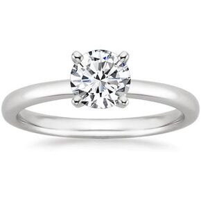0.35 Carat GIA Certified Round Brilliant Cut/Shape 14K White Gold 4 Prong Solitaire Diamonds Engagement Ring with a 0.35 Carat, D-E Color, VS1-VS Clarity Center Stone