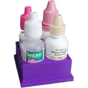 Znet3d Eye Drop Bottles Organizer & Storage-حامل ذو 4 فتحات (أزرق)