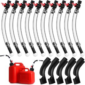 6 Pack Racing Fuel Filler Jug Hose 14 Inch Transparent Gas Can Hose with 3 Pack Bender Clear Fuel Filler for Racing Container Tank 3/5/5.5 Gallon Gas Can
