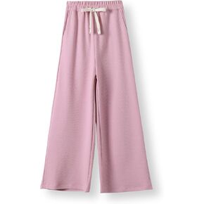 Girls Wide Leg Sweatpants Straight Leg Jogger Sweatpants Kids High Waist Baggy Loose Pants with Drawstring in Kuwait