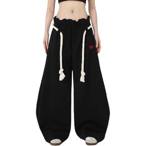 Aelfric Eden Baggy Wide Leg Pants for Women Casual Elastic Waist Lantern Trouser Sweatpants