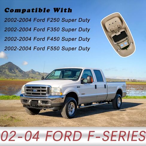 TQPONLY Overhead Console Assembly w/o Sunroof | Compatible with 2002-2004 Ford Super Duty F250 F350 F450 F550 Truck | Replaces 2C3Z25519A70AAB 2C3Z-25519A70-AAB Interior Ceiling Console Panel (Tan) in Saudi Arabia