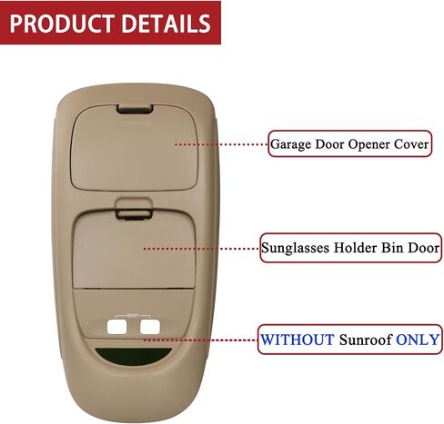 TQPONLY Overhead Console Assembly w/o Sunroof | Compatible with 2002-2004 Ford Super Duty F250 F350 F450 F550 Truck | Replaces 2C3Z25519A70AAB 2C3Z-25519A70-AAB Interior Ceiling Console Panel (Tan) in Saudi Arabia
