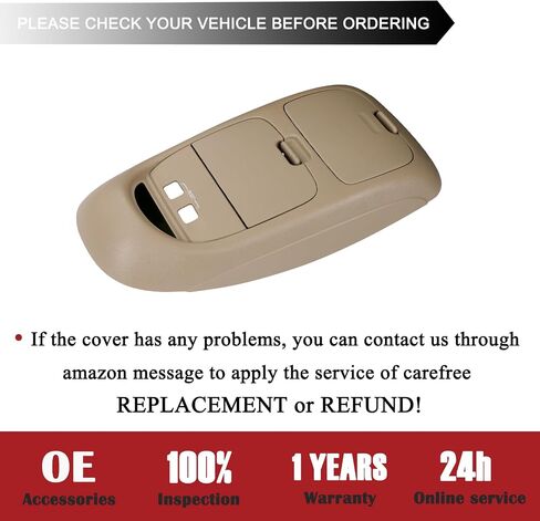 TQPONLY Overhead Console Assembly w/o Sunroof | Compatible with 2002-2004 Ford Super Duty F250 F350 F450 F550 Truck | Replaces 2C3Z25519A70AAB 2C3Z-25519A70-AAB Interior Ceiling Console Panel (Tan) in Saudi Arabia