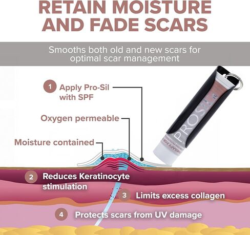 ProSil Elite Carry with SPF 15 – Patented Scar Treatment in a Portable Keychain – Smooth Glide-On, Professional-Grade Silicone Scar Stick - Mess-Free, Travel-Friendly & Lightweight – Rose Gold Sleeve in Saudi Arabia