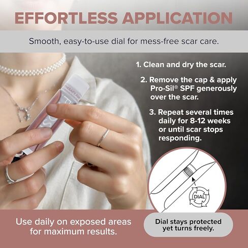 ProSil Elite Carry with SPF 15 – Patented Scar Treatment in a Portable Keychain – Smooth Glide-On, Professional-Grade Silicone Scar Stick - Mess-Free, Travel-Friendly & Lightweight – Rose Gold Sleeve in Saudi Arabia