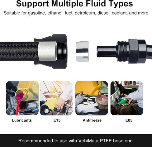 8AN PTFE Fuel Line Hose end Kit, 10FT E85 Fuel Hose Line in Saudi Arabia