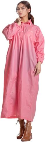 Waterproof PVC Raincoat with Hidden Hood – Unisex, Loose-Fit, Windproof & Rain-Resistant, One-Size, Reusable in Kuwait