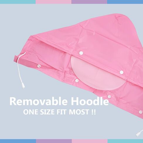Waterproof PVC Raincoat with Hidden Hood – Unisex, Loose-Fit, Windproof & Rain-Resistant, One-Size, Reusable in Kuwait